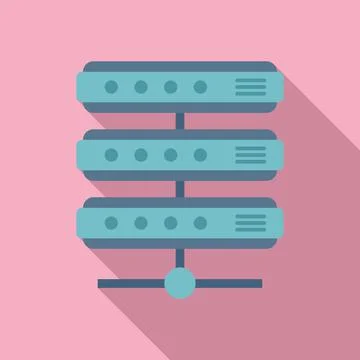 Server data icon flat vector. Business center Stock Illustration