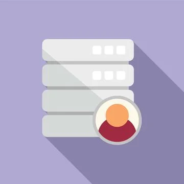 Server data icon flat vector. Software platform Illustrazione stock