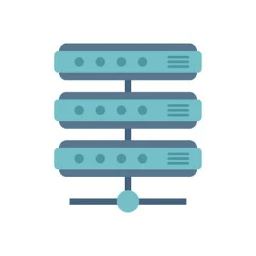 Server data icon flat vector. Business center Stock Illustration