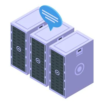 Server data icon isometric vector. Center network Stock Illustration