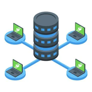 Server data icon isometric vector. Software laptop Stock Illustration