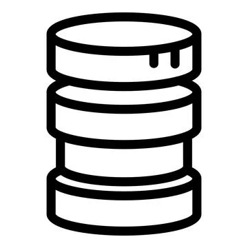 Server data icon, outline style Stock Illustration
