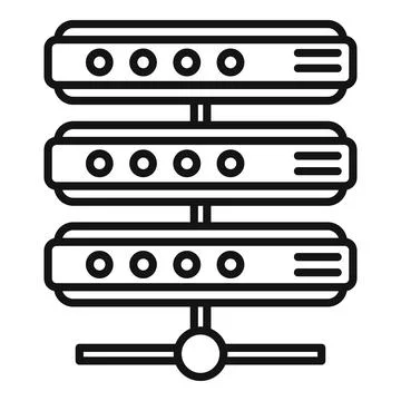 Server data icon outline vector. Business center Stock Illustration