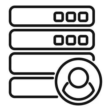 Server data icon outline vector. Software platform Illustrazione stock