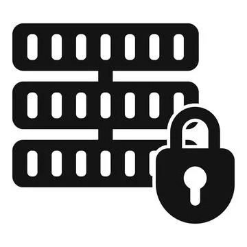 Server data icon simple vector. Privacy protect Stock Illustration