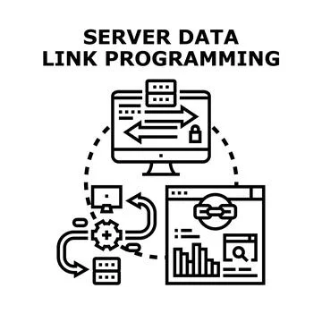Server data link programming concept developing Stock-Illustration