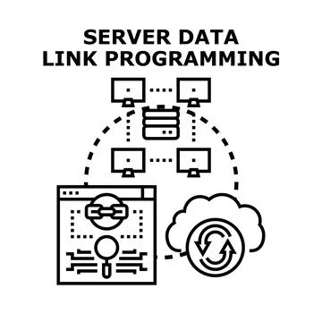 Server data link programming concept illustration Stock Illustration