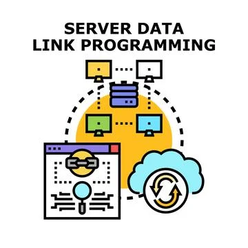 Server data link programming concept illustration Stock Illustration