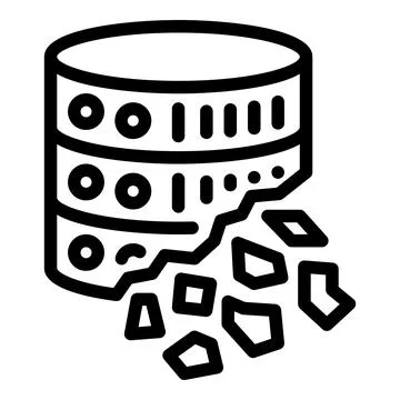 Server data loss icon outline vector. Information alarm fail Stock Illustration