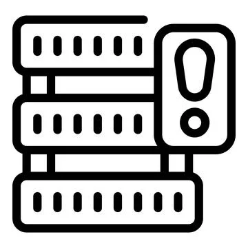 Server data loss icon outline vector. Erase system Stock Illustration