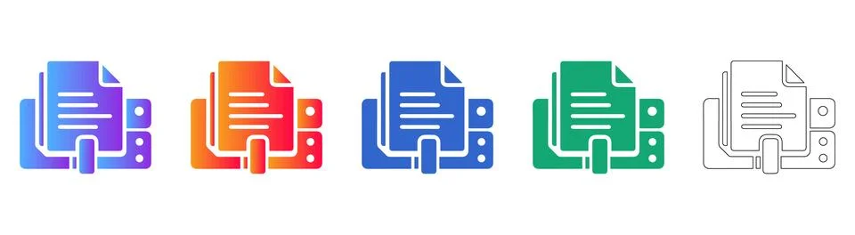 Server Data Management and File Icons イラスト素材