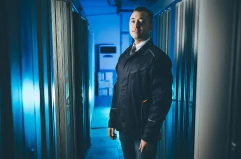 Server data network center internet man connection Stock Photos