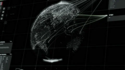 Server Data Network Program Tracks Location Target During Surveillance Mission Video stock 163276714