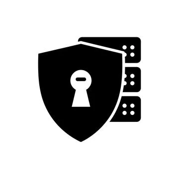 Server Data Protection and Shield Security Icon 스톡 일러스트