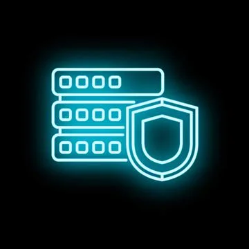 Server data protection concept with glowing shield icon Stock Illustration