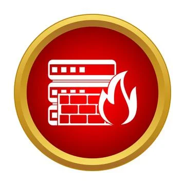 Server data protection with firewall and cybersecurity icon イラスト素材