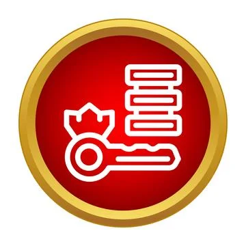 Server data protection with key icon concept Stock Illustration