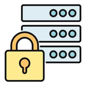 Server data protection with padlock icon illustrating cybersecurity Stock Illustration