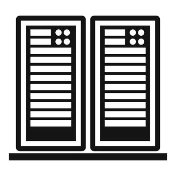 Server data rack icon, simple style Stock Illustration