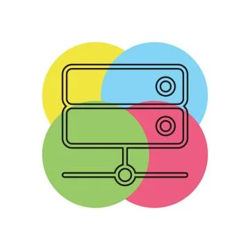 Server data racks - computer storage icon 스톡 일러스트