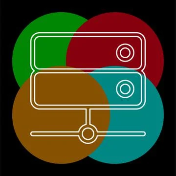 Server data racks - computer storage icon Stock Illustration