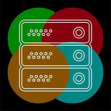 Server data racks illustration - computer storage 스톡 일러스트