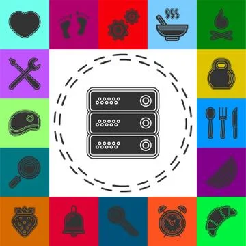 Server data racks illustration - computer storage icon 스톡 일러스트