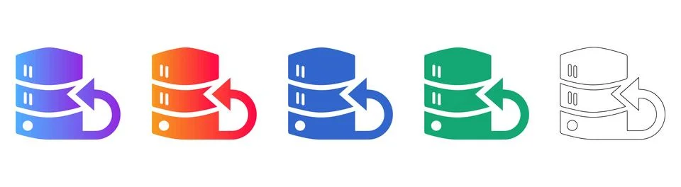 Server Data Restore Icons イラスト素材