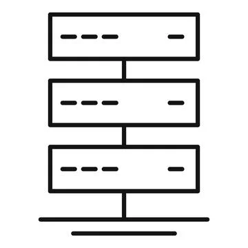 Server data room icon, outline style Illustrazione stock