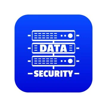 Server data security icon blue Stock Illustration