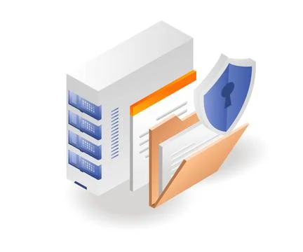 Server data security Stock Illustration