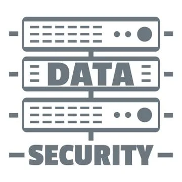 Server data security logo, simple style Stock Illustration