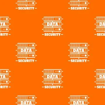 Server data security pattern vector orange Stock Illustration