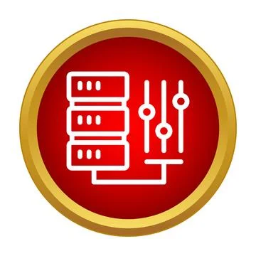 Server data settings icon adjusting network control 库存插图