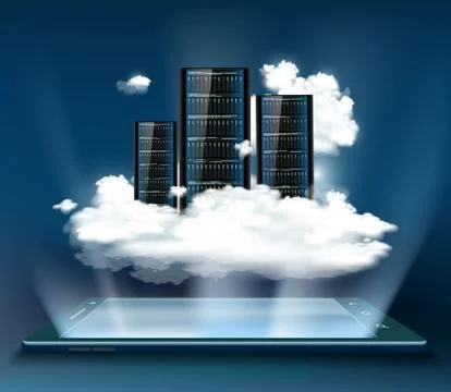 Server for data storage. Stock-Illustration