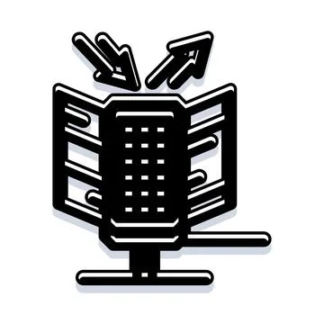 Server data storage input output network technology イラスト素材