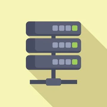 Server data support icon flat vector. Disk storage 库存插图