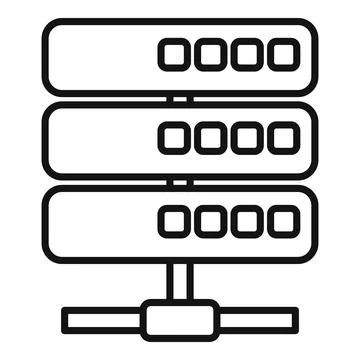 Server data support icon outline vector. Disk storage Stock Illustration