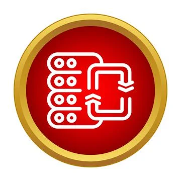 Server data synchronization database refresh icon button Stock Illustration