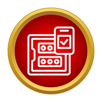Server data synchronization with smartphone check icon Stockillustratie