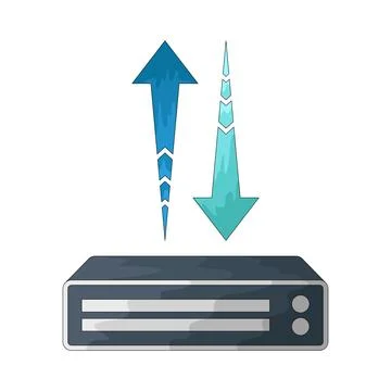 Server data transfer arrow illustration 库存插图