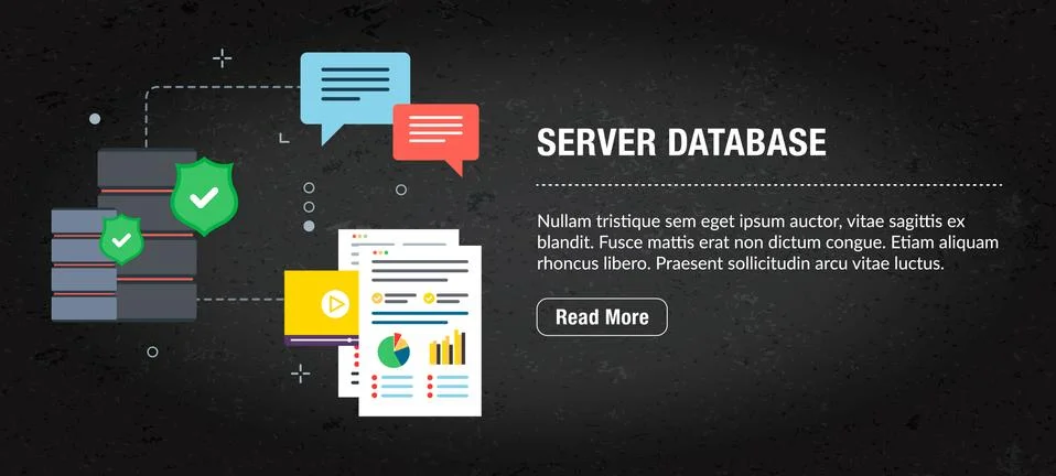 Server database concept banner for internet. Stock Illustration