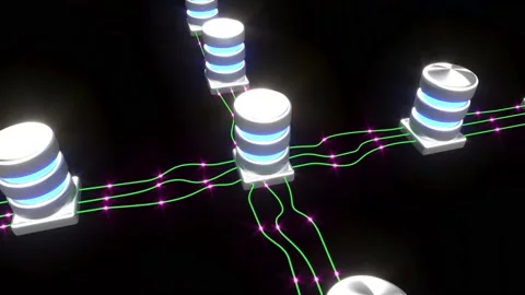 Server database connecting machine learning big Stock Footage 320641102