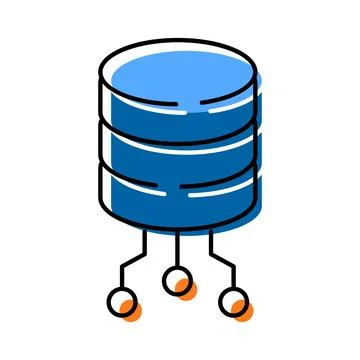 Server database icon connecting computing data processing 스톡 일러스트