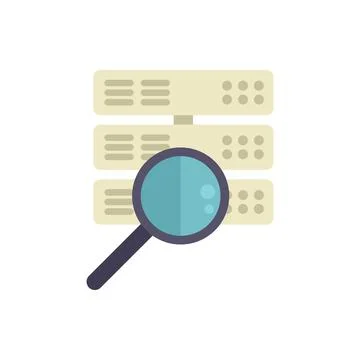 Server database icon flat vector. Crm data Stock Illustration