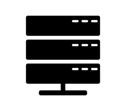 Server database icon on white background Illustrazione stock