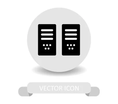 Server database icon on white background Illustrazione stock