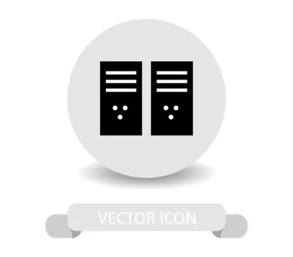 Server database icon on white background Stock Illustration