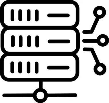 Server database infrastructure data storage icon Illustrazione stock