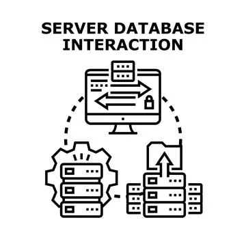 Server database interaction and data processing concept Stock-Illustration